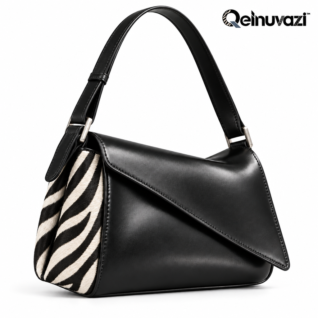 Qelnuvazi™ Zebra Fold Leather Shoulder Bag
