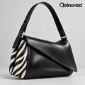 Qelnuvazi™ Zebra Fold Leather Shoulder Bag