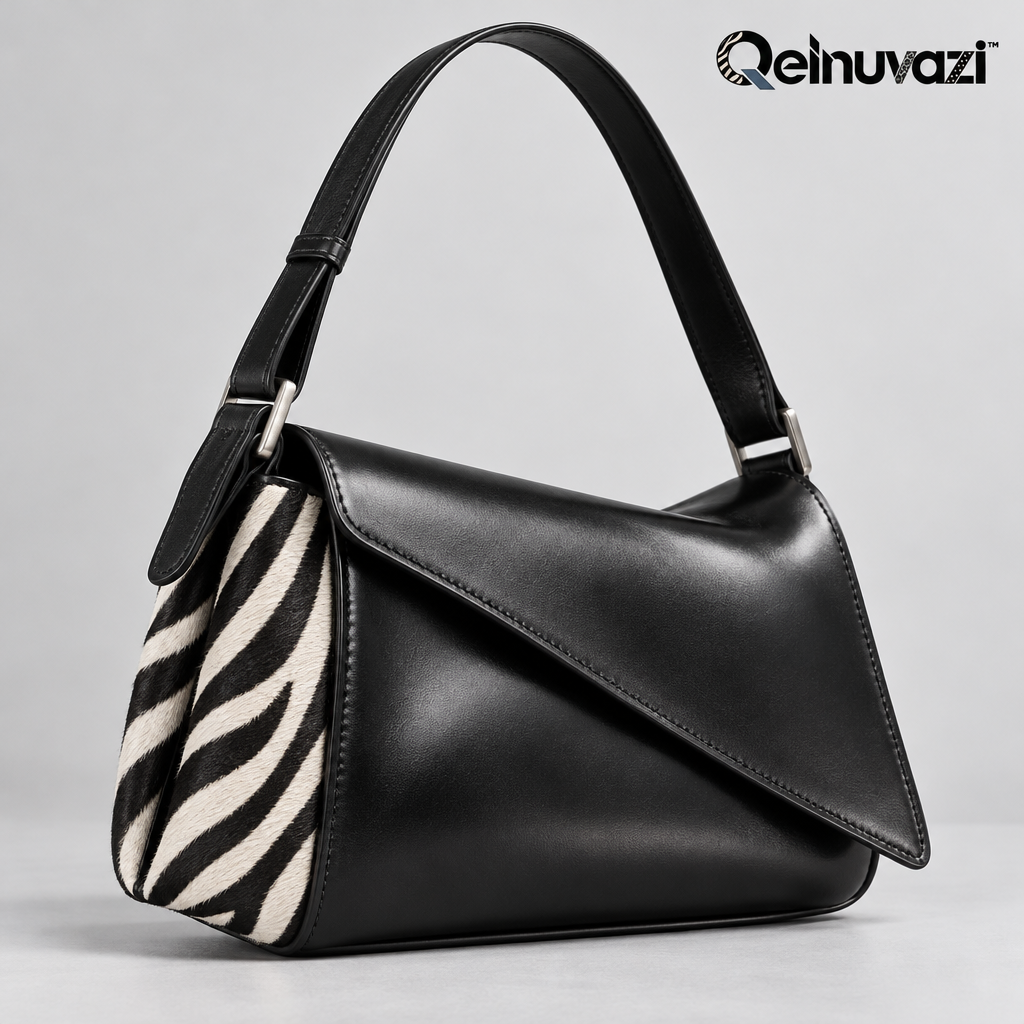 Qelnuvazi™ Zebra Fold Leather Shoulder Bag