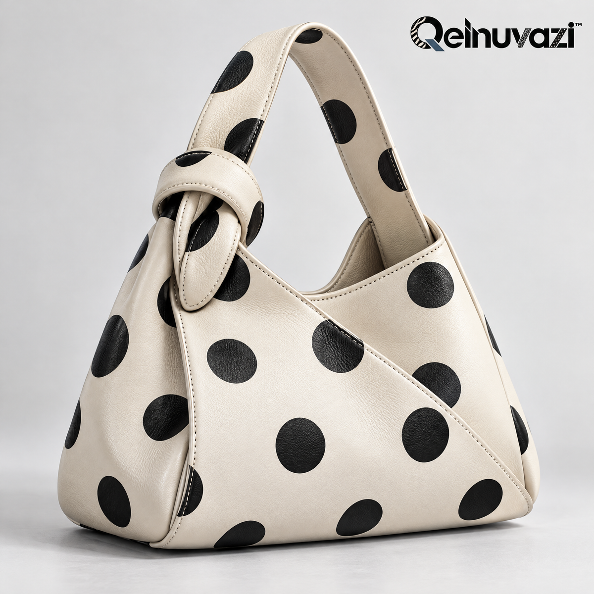 Qelnuvazi™ Polka Knot Leather Bag