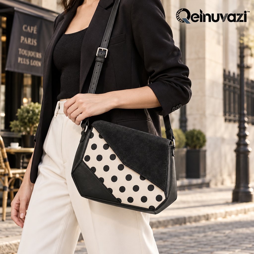 Qelnuvazi™ Polka Curve Leather Shoulder Bag