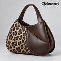 Qelnuvazi™ Espresso Leopard Sculpted Tote